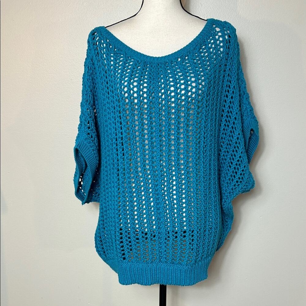 Free People We the Free Sophia slouchy oversized chunky sweater in Ocean Palace - Picture 4 of 12